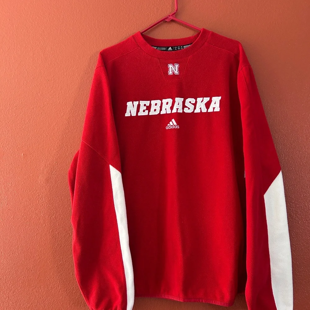 Nebraska Adidas Fleece Crewneck - Picture 6 of 8